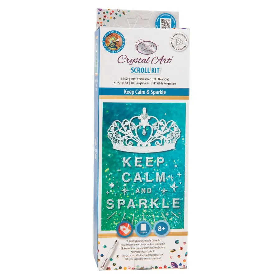 "Keep Calm & Sparkle" Mini Crystal Art Scroll Kit