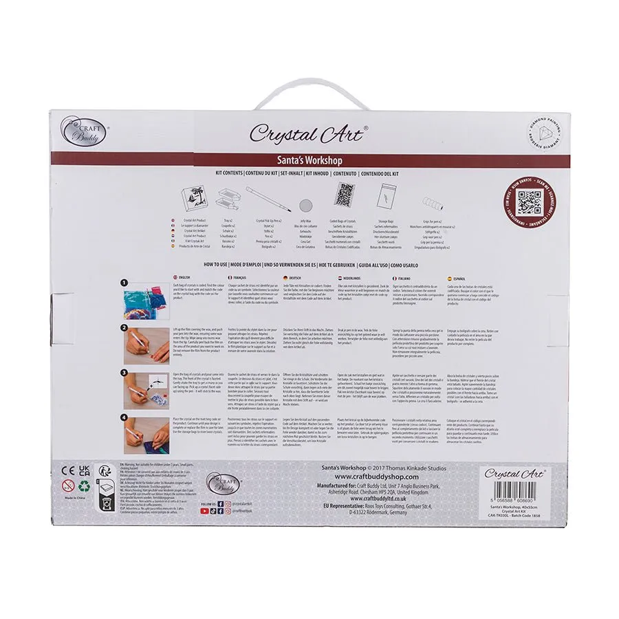 "Santa’s Workshop" by Thomas Kinkade Crystal Art Kit 40x50cm