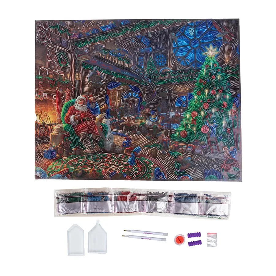 "Santa’s Workshop" by Thomas Kinkade Crystal Art Kit 40x50cm
