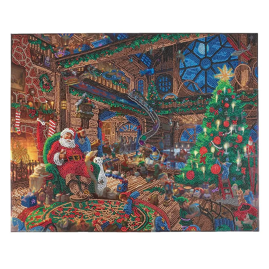 "Santa’s Workshop" by Thomas Kinkade Crystal Art Kit 40x50cm
