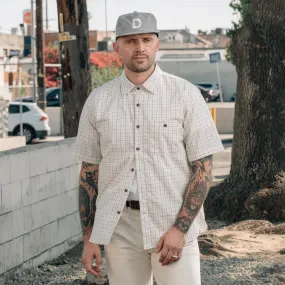 Rogue Territory Oxford Shirt Natural Sashiko Grid FINAL SALE Rogue Territory Oxford Shirt Natural Sashiko Grid FINAL SALE