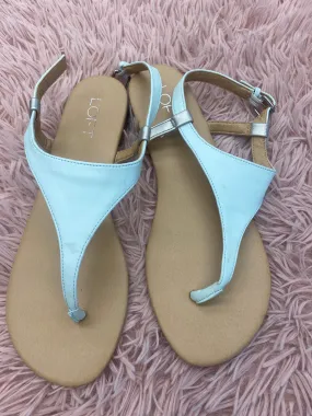 Sandals Flats By Loft In Teal, Size: 9 Sandals Flats By Loft In Teal, Size: 9