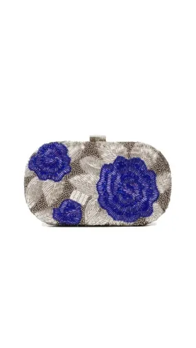 Santi Floral Satin Beaded Clutch Purse - Purple Santi Floral Satin Beaded Clutch Purse - Purple