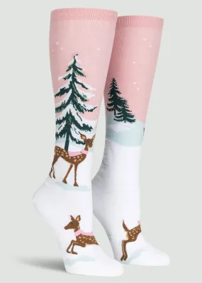 Shimmer Snow Deer Knee Socks Shimmer Snow Deer Knee Socks