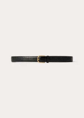 Slim trouser leather belt black croco Slim trouser leather belt black croco