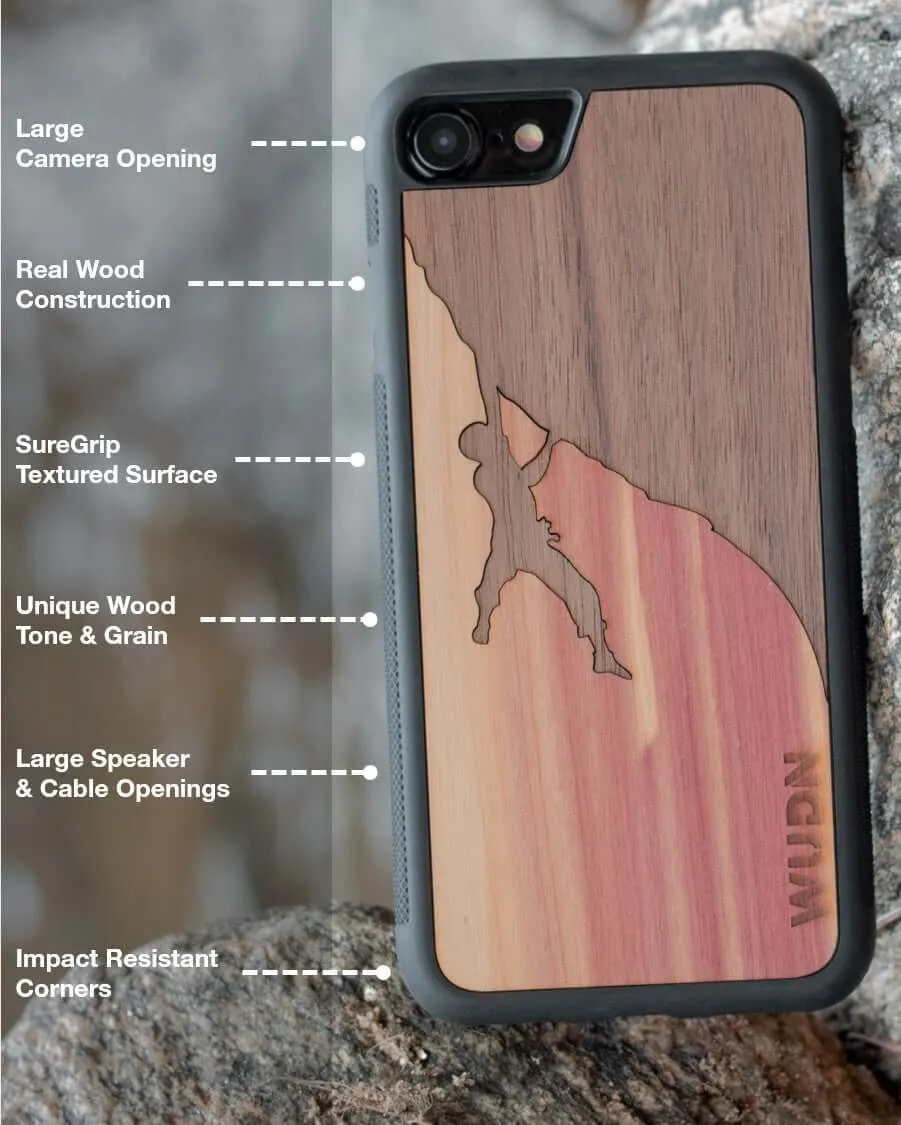Slim Wooden Phone Case (Banksy Astronaut in Mahogany)