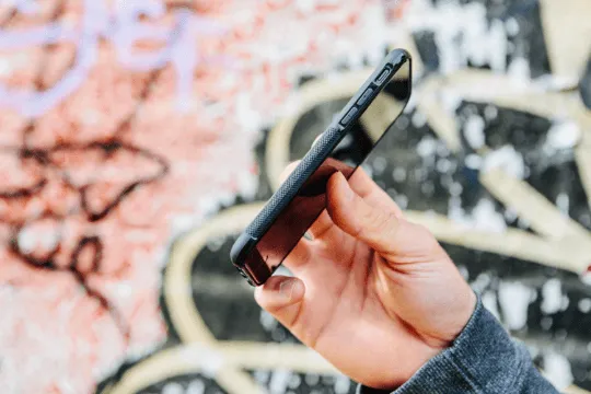 Slim Wooden Phone Case (Banksy Astronaut in Mahogany)