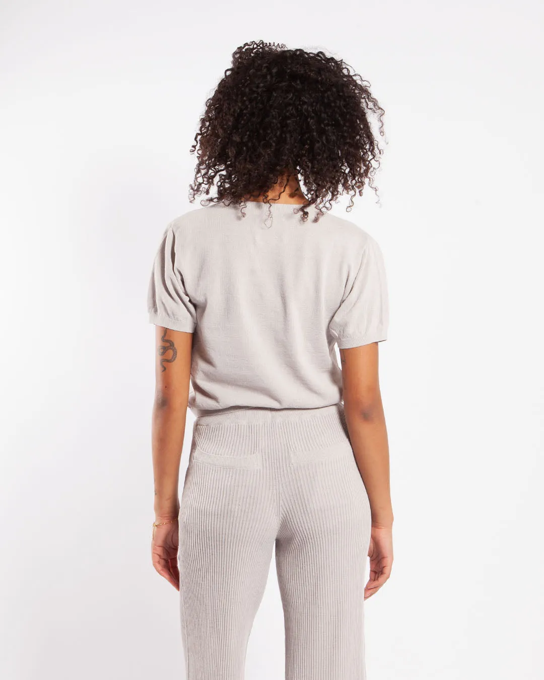 Snow Peak High Gauge Light Knit Pullover Light Grey