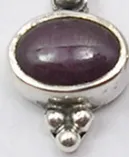 Solid Silver Ruby Circle Drop Earrings