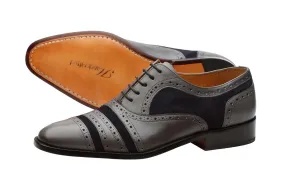Super Brogue Oxford – Grey & Navy Super Brogue Oxford – Grey & Navy