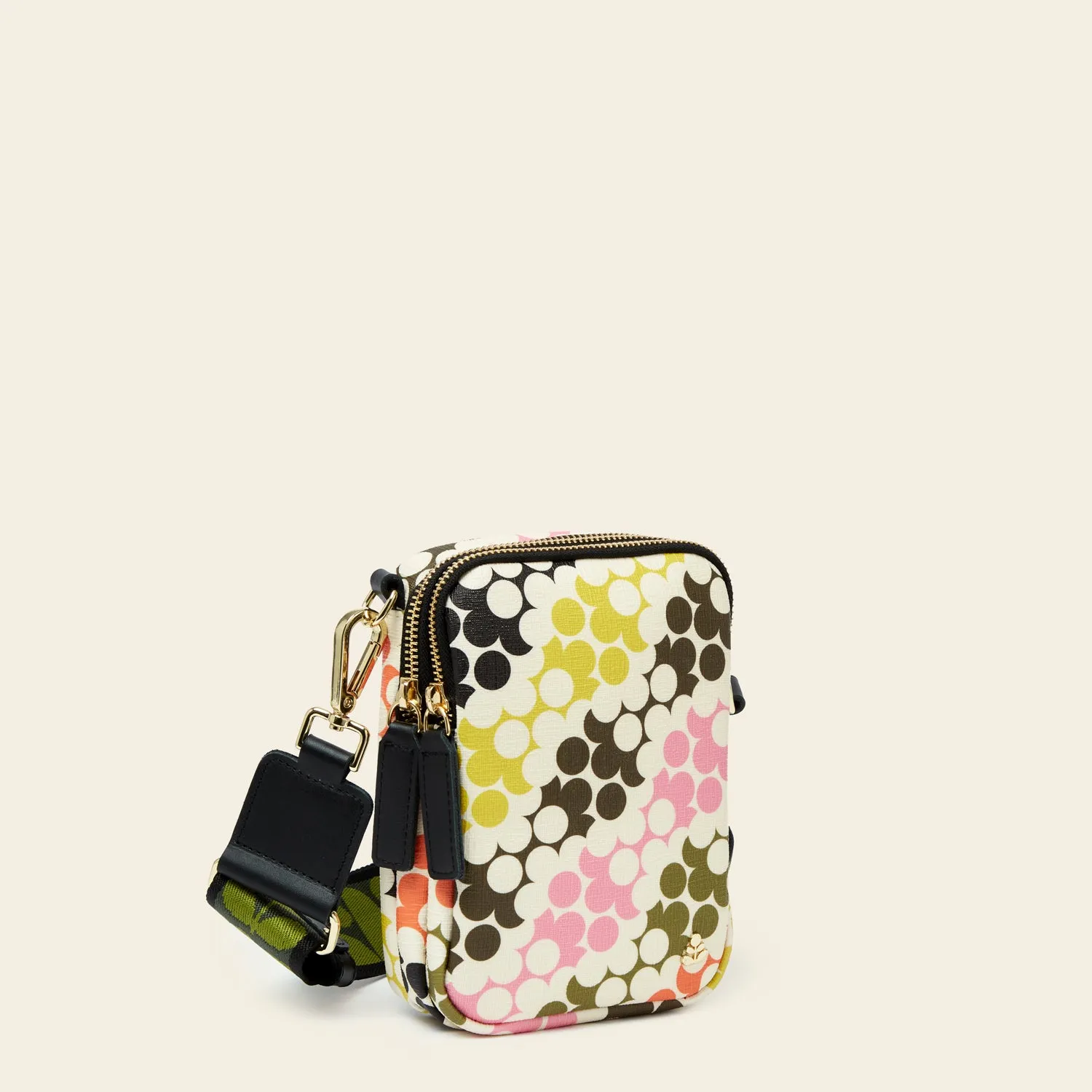 Tall Duo Crossbody - Puzzle Flower Multi
