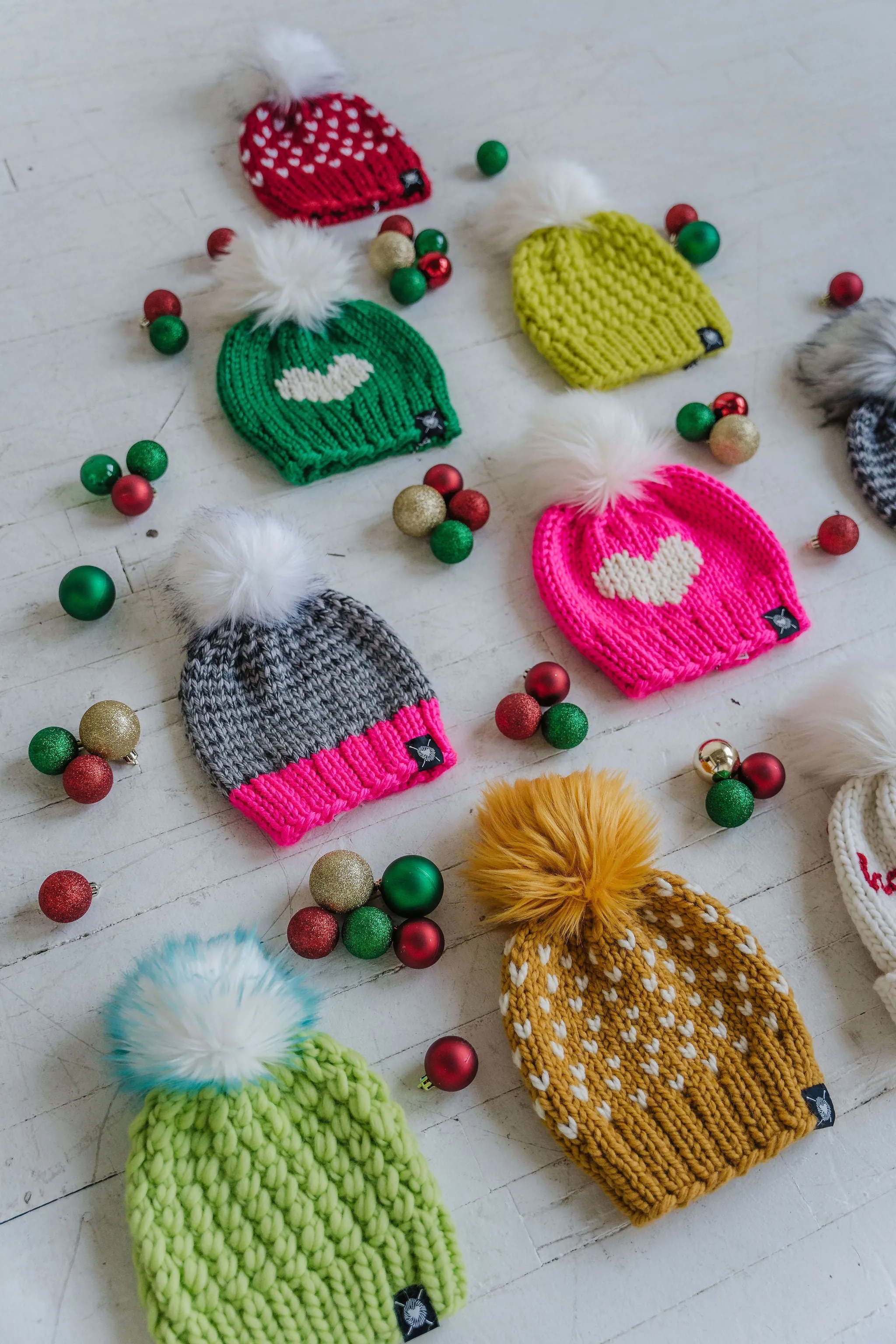 Tiny Hearts Faux Fur Pom-Pom Beanie in I've Got Sunshine