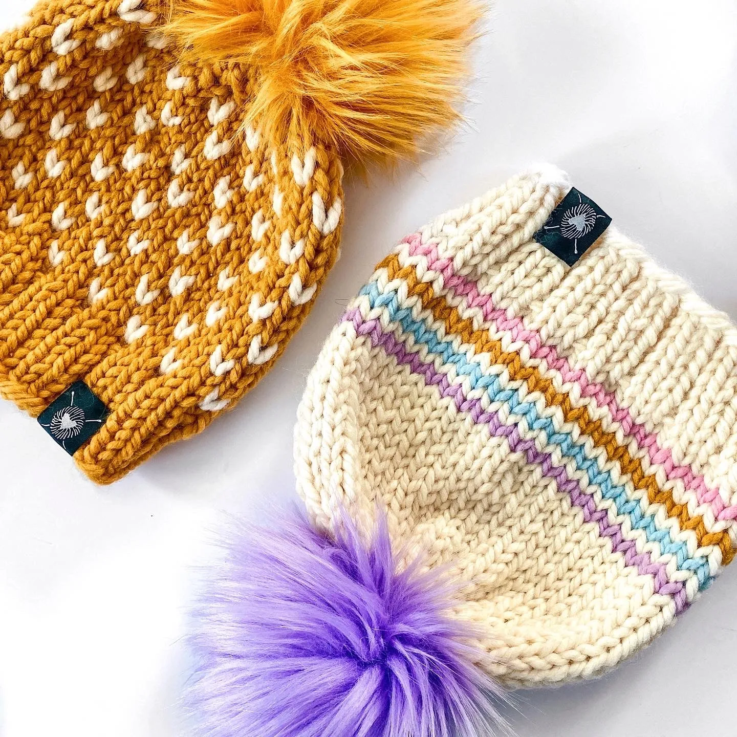 Tiny Hearts Faux Fur Pom-Pom Beanie in I've Got Sunshine