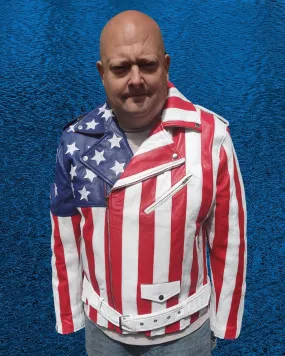 USA Flag Leather Jacket USA Flag Leather Jacket