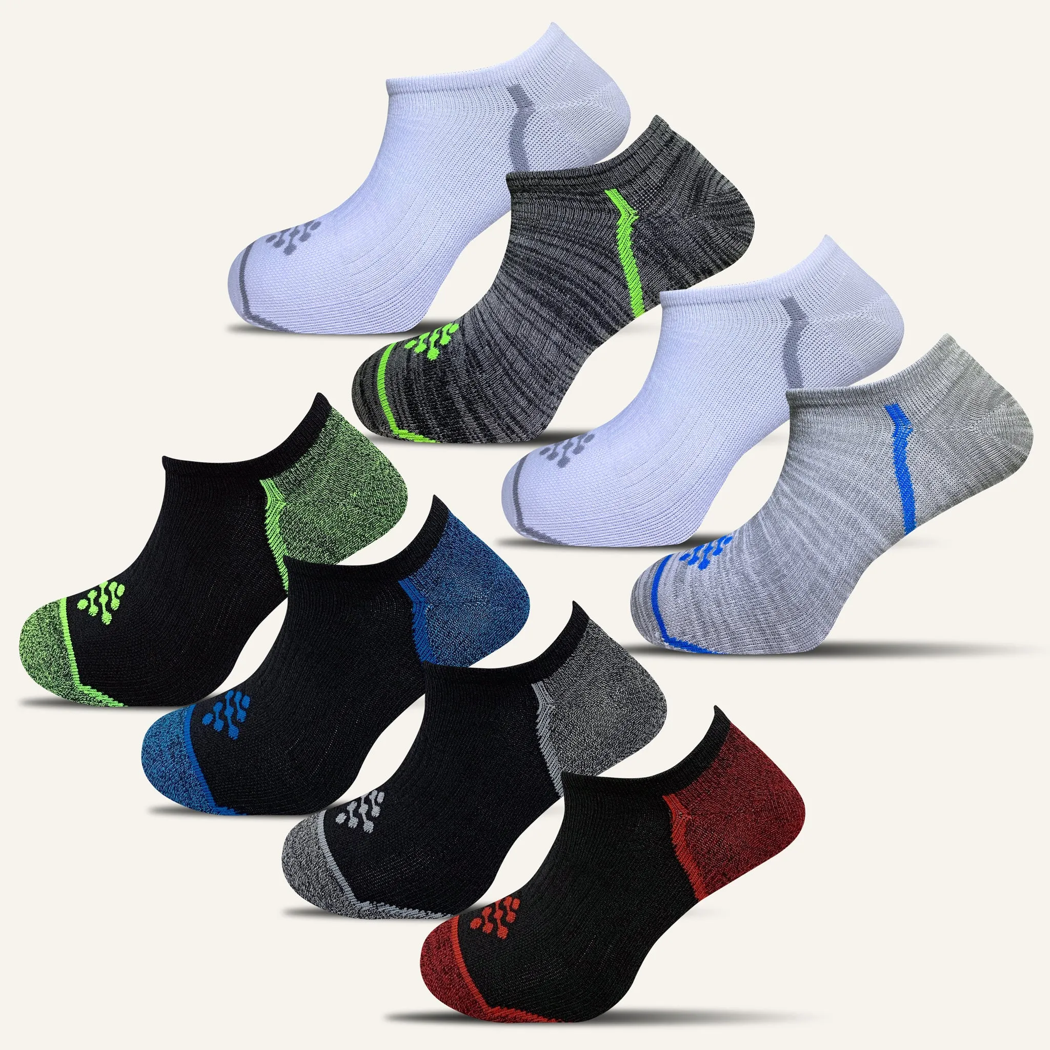 Women's Colorful Athletic Ultra Light Liner Socks- 8 Pair