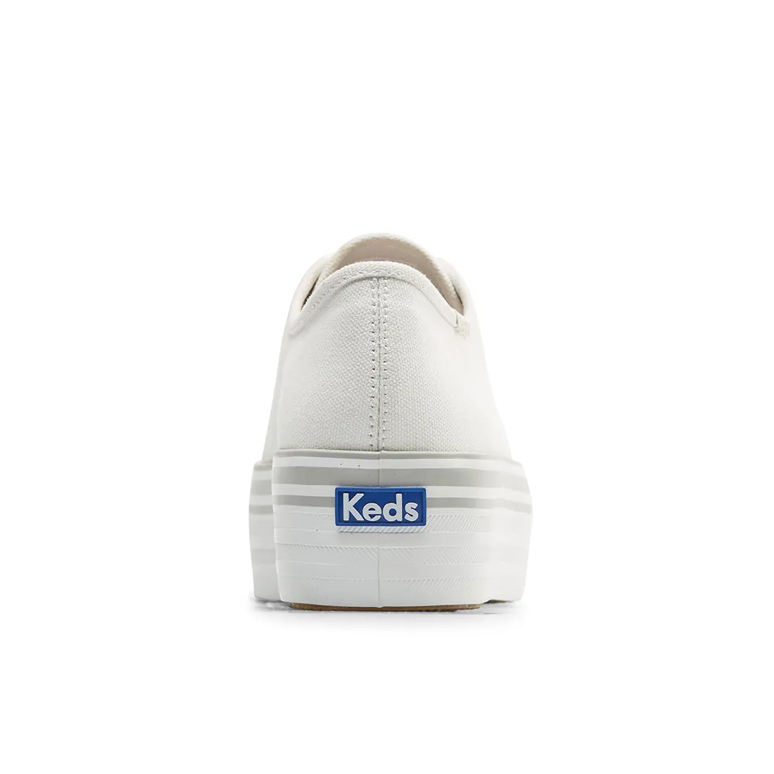 Women's Triple Up Canvas Foxing Stripe White/Grey (WF67033)