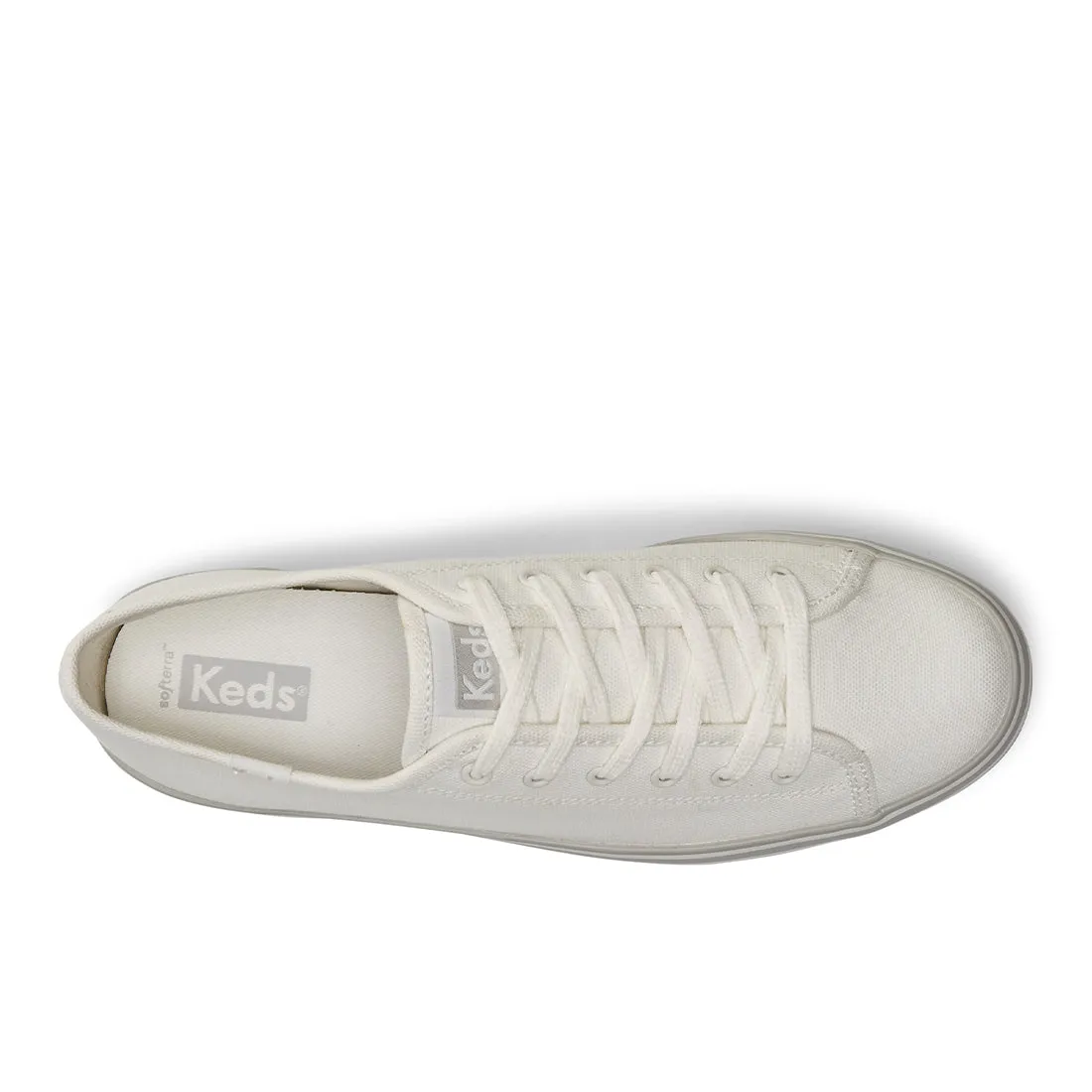Women's Triple Up Canvas Foxing Stripe White/Grey (WF67033)
