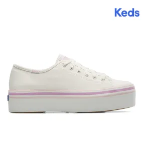 Women's Triple Up Canvas Foxing Stripe White/Lilac (WF67004) Women's Triple Up Canvas Foxing Stripe White/Lilac (WF67004)