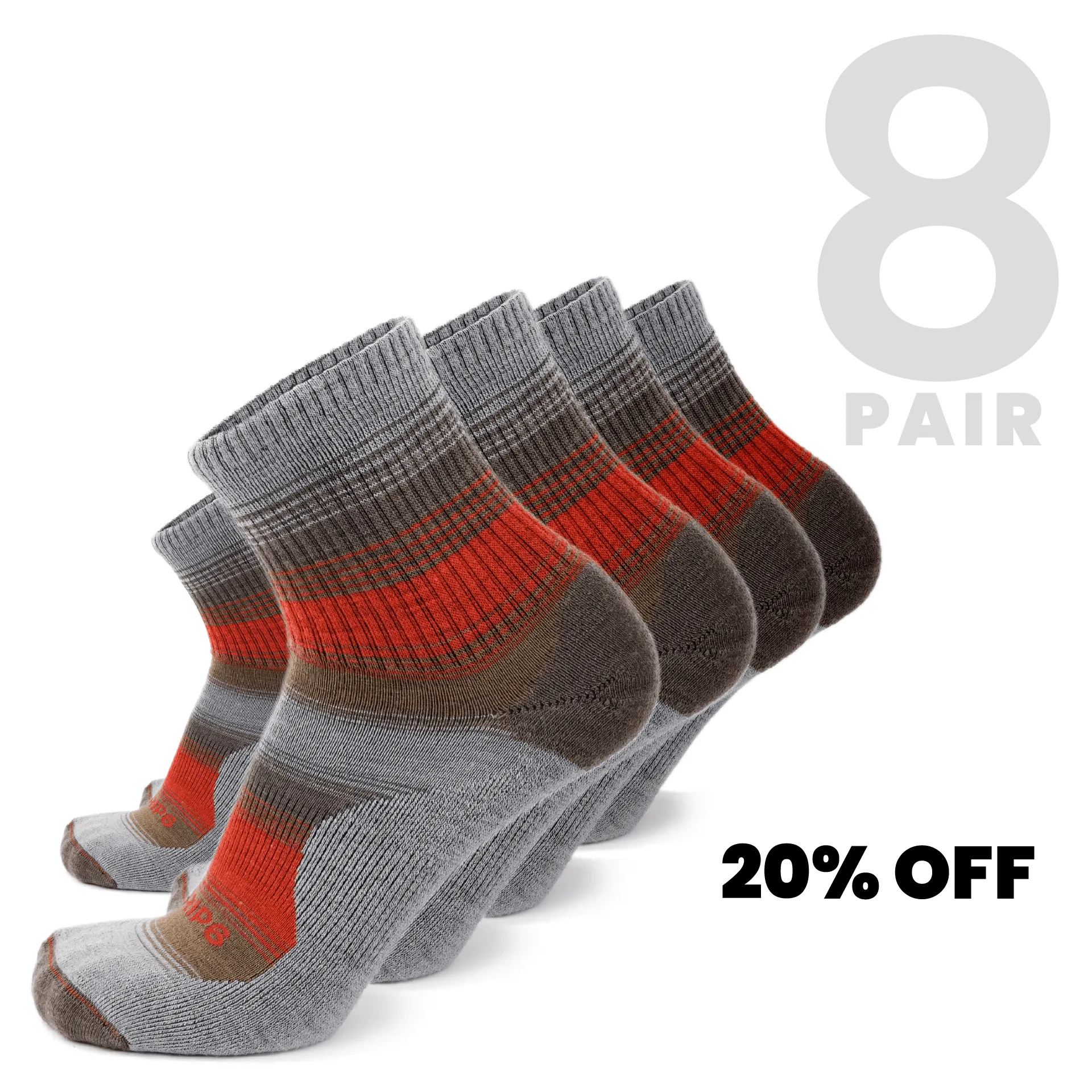 Wool Micro Crew Sock - Fade Orange
