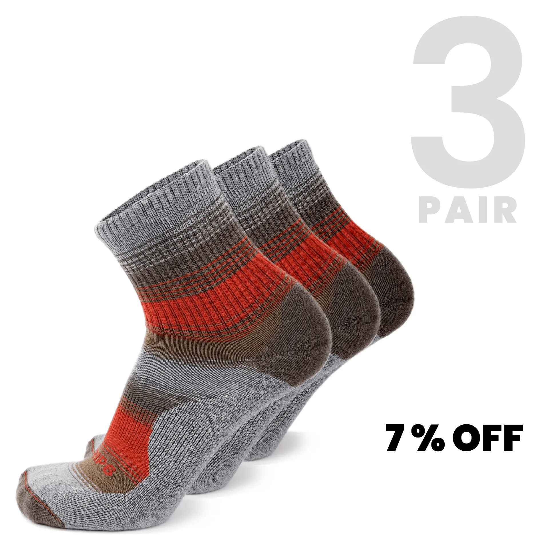Wool Micro Crew Sock - Fade Orange